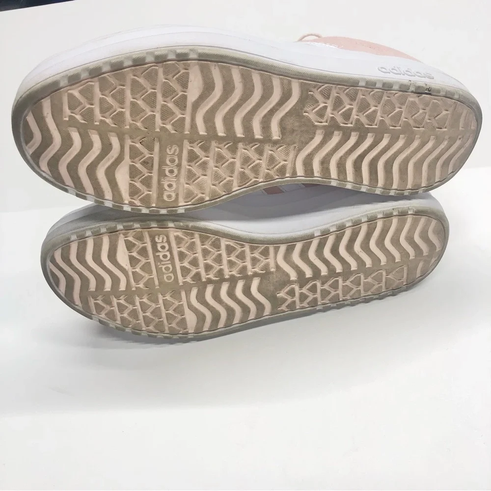 Adidas VL Court Bold Womens 9 Quartz Cloud White Pink Suede Low Top Sneakers - Picture 9 of 9